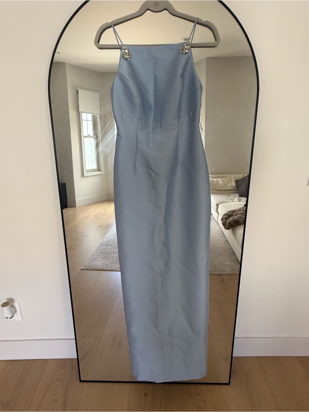 Sachin and Babi Light Blue Spaghetti Strap Evening Dress
